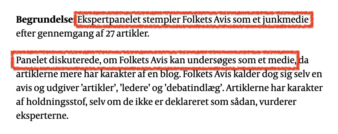 Screenshot fra artikel på Politiken.dk — de vidste den var gal med ødelagde alligevel et medie og en uskyldig mands troværdighed